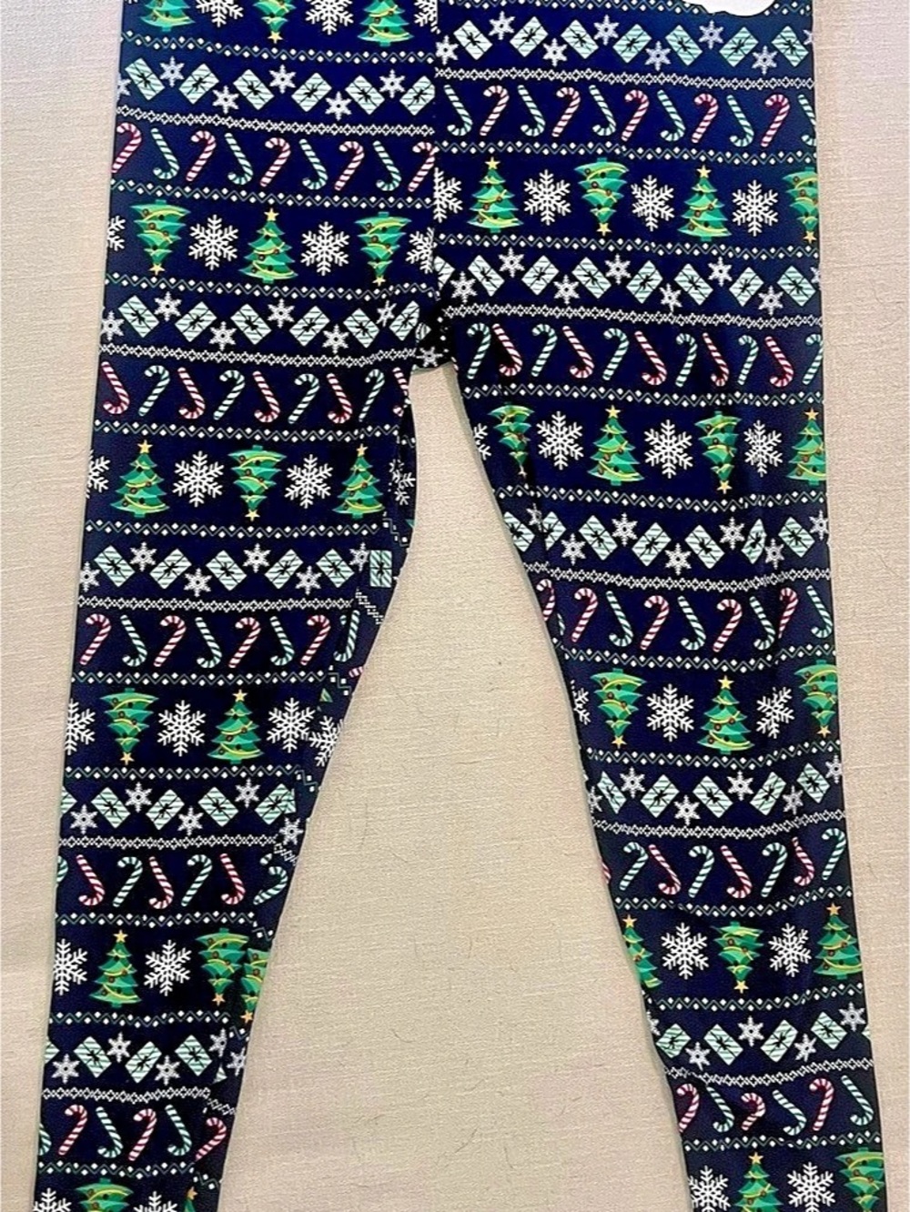 Joyland Christmas Print Leggings Black & Green 2X